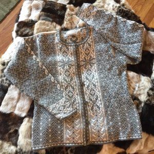 Norlender Sweater Norway Norwegian 100% Wool Grey